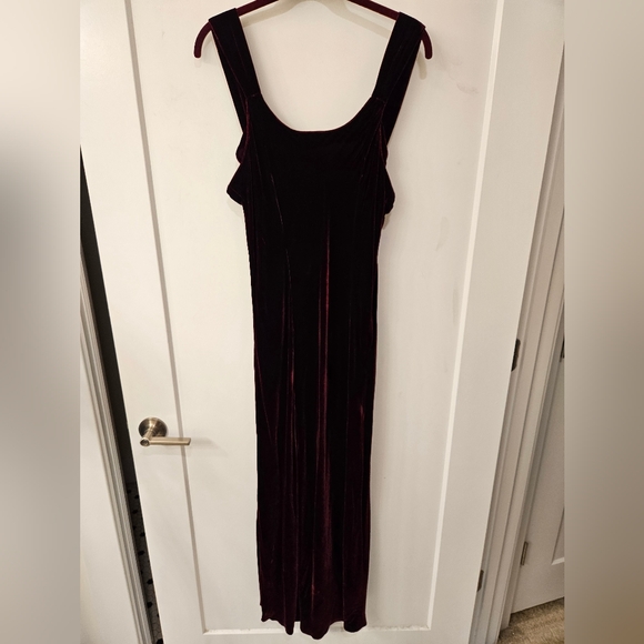 Vintage - Silk Velvet Inner Self Deep Burgundy Evening Dress - Size L- NWOT - Picture 1 of 7